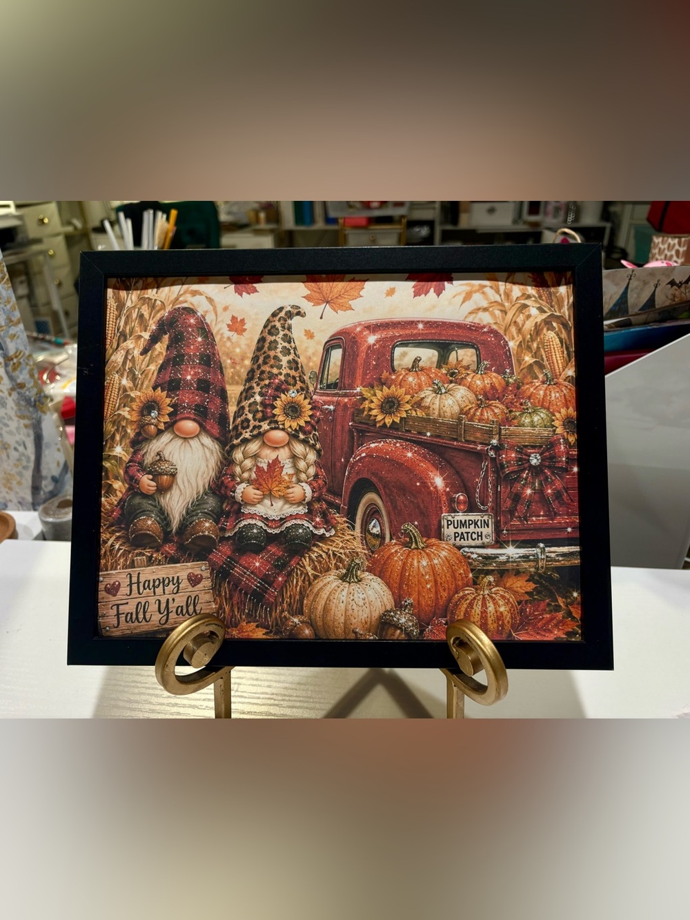 Framed Gnome Fall 8x10 Art Print